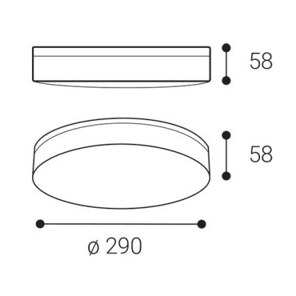 LED2 - LED Loftlampe til badeværelse YPSO LED/22W/230V 3000/4000K IP54 Ø 29 cm hvid