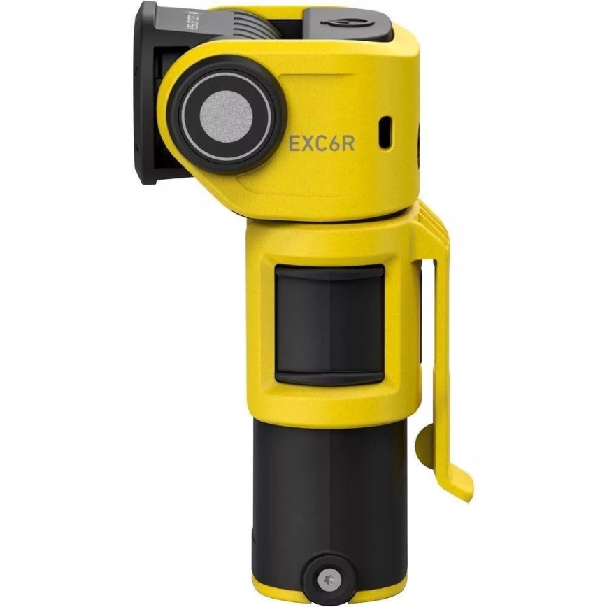 Ledlenser EXC6R - LED dæmpbar genopladelig lygte med ladestation, 1900 mAh, IP68, 300 lm, 10 h, gul