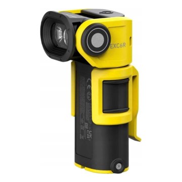 Ledlenser EXC6R - LED dæmpbar genopladelig lygte med ladestation, 1900 mAh, IP68, 300 lm, 10 h, gul