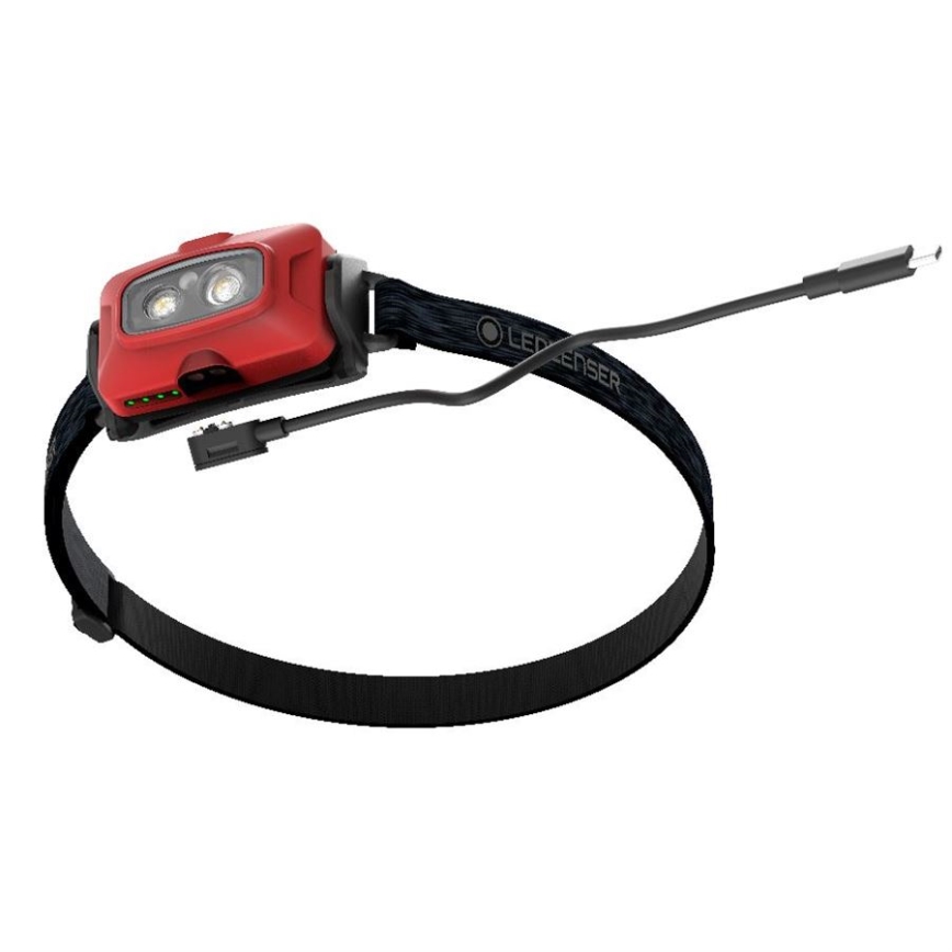 Ledlenser HF4R Core - dæmpbar genopladelig LED-pandelampe, 1000 mAh, IP68, 500 lm, 35 h, rød