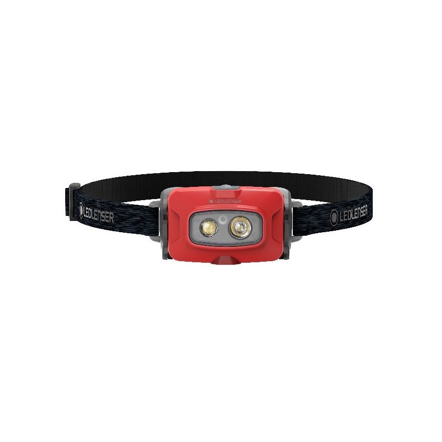 Ledlenser HF4R Core - dæmpbar genopladelig LED-pandelampe, 1000 mAh, IP68, 500 lm, 35 h, rød