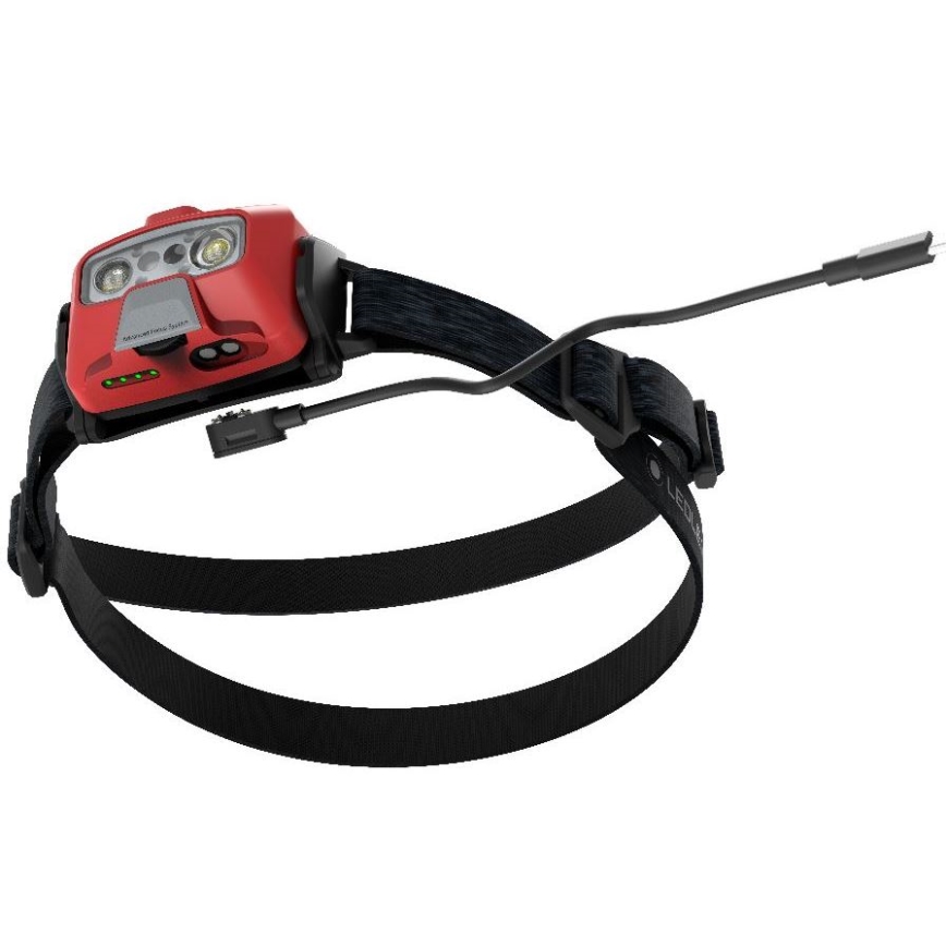 Ledlenser HF6R Core - dæmpbar genopladelig LED-pandelampe, 2000 mAh, IP68, 800 lm, 60 timer, rød