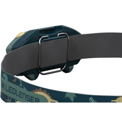 Ledlenser KIDLED2 DINO - LED-dæmpbar pandelampe til børn LED/1xAAA IPX4 40 lm 20 timer grøn