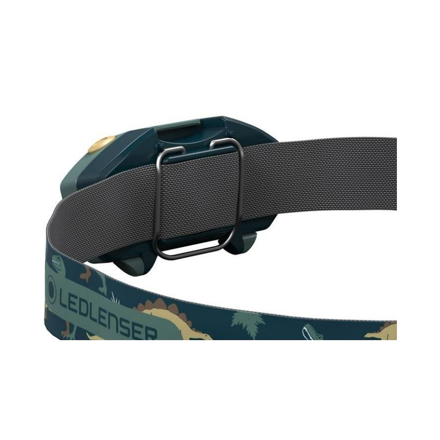 Ledlenser KIDLED2 DINO - LED-dæmpbar pandelampe til børn LED/1xAAA IPX4 40 lm 20 timer grøn