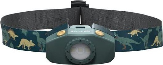 Ledlenser KIDLED2 DINO - LED-dæmpbar pandelampe til børn LED/1xAAA IPX4 40 lm 20 timer grøn