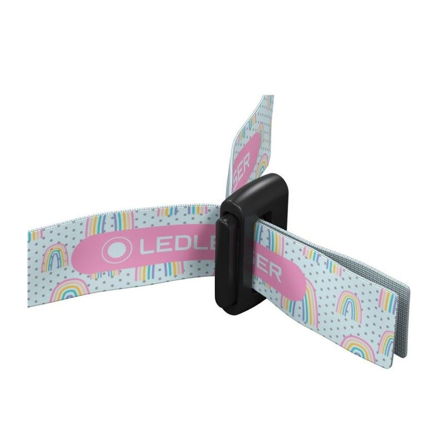 Ledlenser KIDLED2 RAINBOW - Dæmpbar LED-pandelampe til børn LED/1xAAA IPX4 40 lm 20h lilla