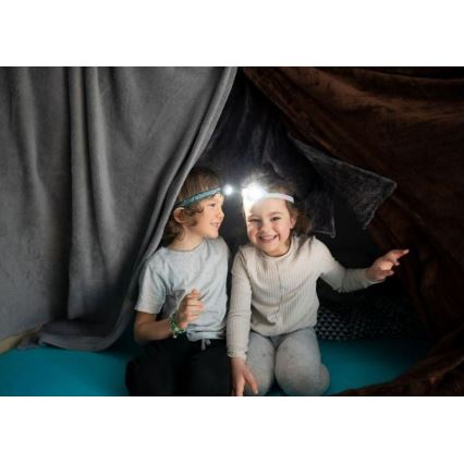 Ledlenser KIDLED4R DINO - LED dæmpbar genopladelig pandelampe til børn LED/280 mAh IPX4 40 lm 18 timer grøn