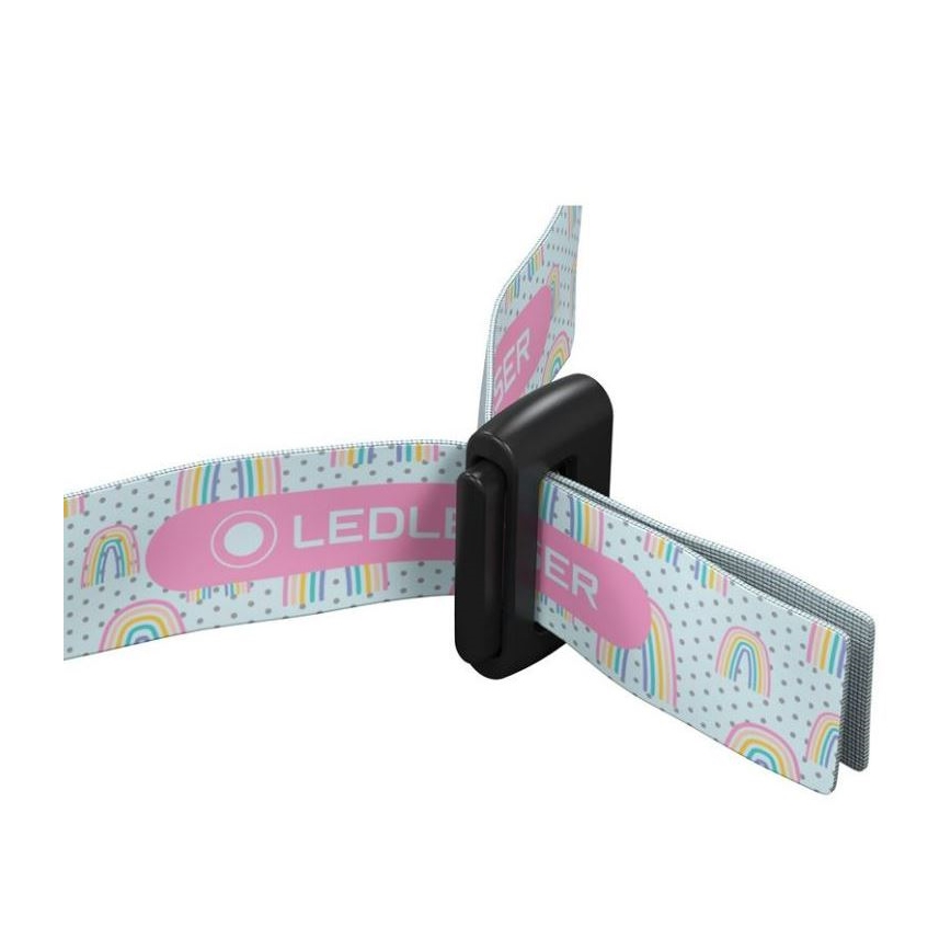 Ledlenser KIDLED4R RAINBOW - LED-dæmpbar genopladelig pandelampe til børn LED/280 mAh IPX4 40lm 18 h lilla