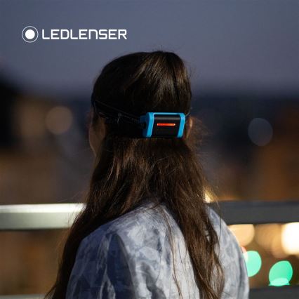 Ledlenser NEO3 - LED-dæmpbar pandelampe LED/3xAAA IP54 400 lm op til 20 timer blå