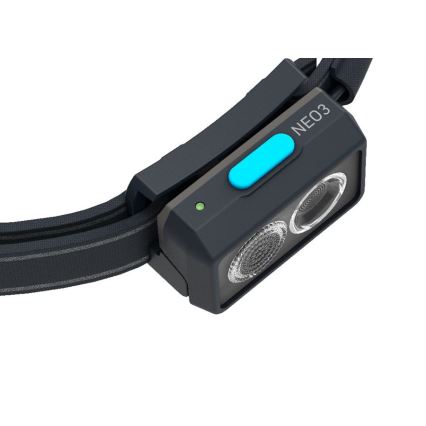 Ledlenser NEO3 - LED-dæmpbar pandelampe LED/3xAAA IP54 400 lm op til 20 timer blå