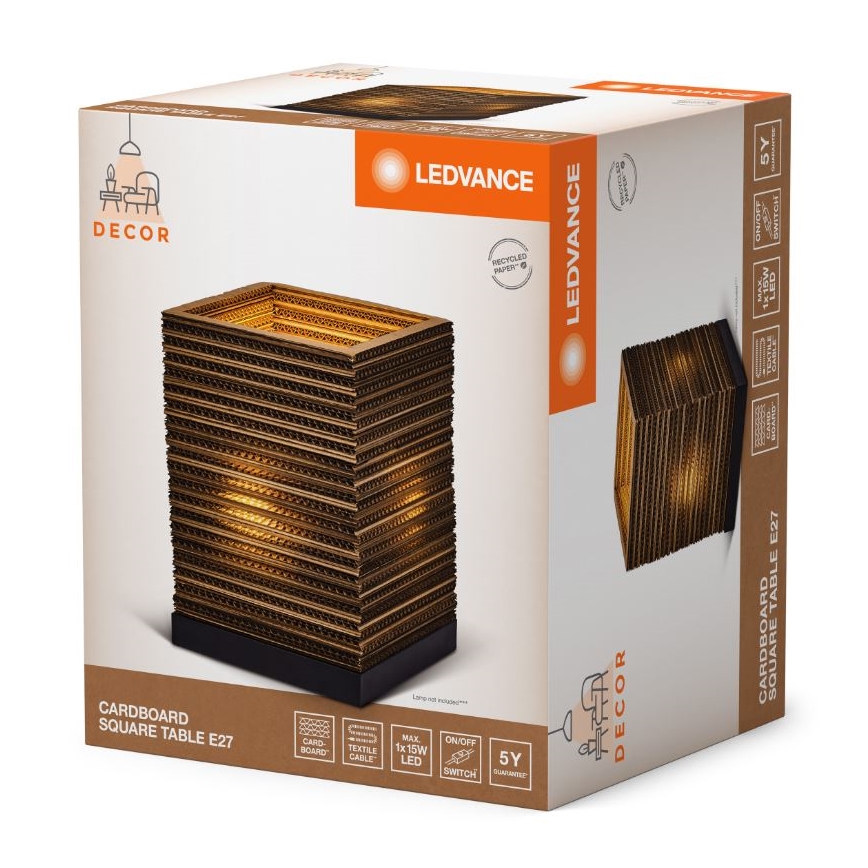 Ledvance - Bordlampe DECOR CARDBOARD 1xE27/15W/230V 20x20 cm