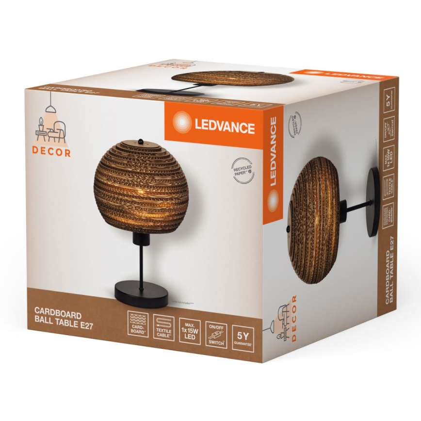 Ledvance - Bordlampe DECOR CARDBOARD 1xE27/15W/230V diameter 26 cm