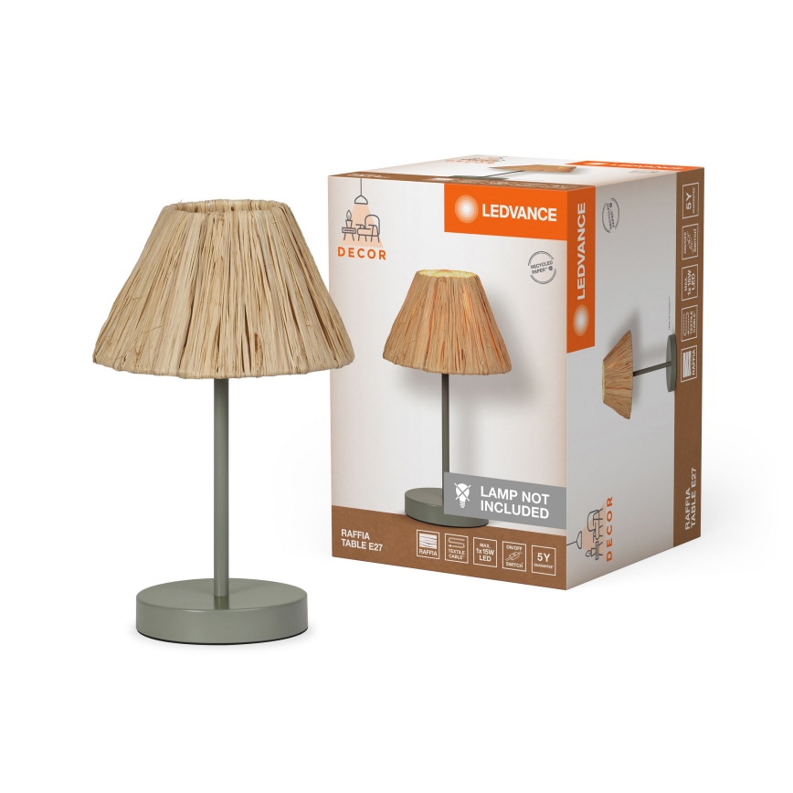 Ledvance - Bordlampe DECOR RAFFIA 1xE27/15W/230V raffia bast