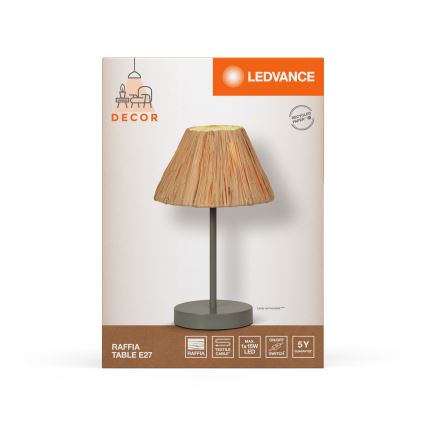 Ledvance - Bordlampe DECOR RAFFIA 1xE27/15W/230V raffia bast