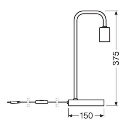 Ledvance - Bordlampe PIPE 1xE27/40W/230V