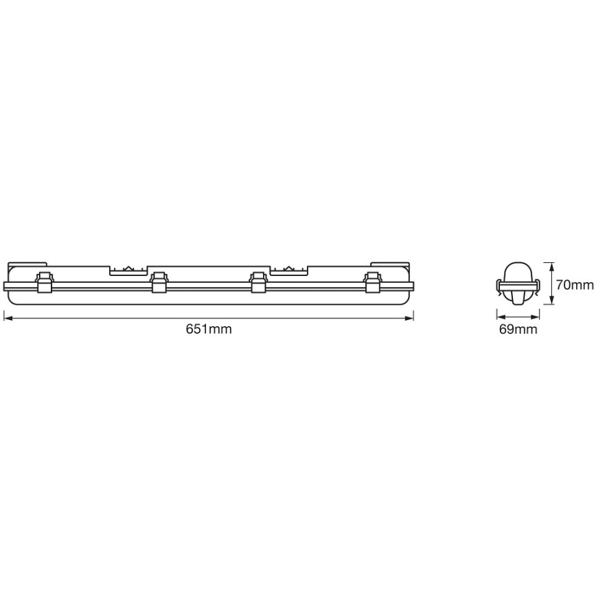 Ledvance - Fluorescerende LED arbejdslampe DAMP T8 1xG13/7W/230V IP65