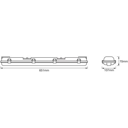 Ledvance - Fluorescerende LED arbejdslampe DAMP T8 2xG13/7W/230V IP65