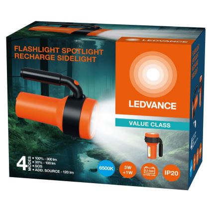 Ledvance - Genopladelig LED lommelygte med powerbank FLASHLIGHT LED/3W/5V 2400 mAh
