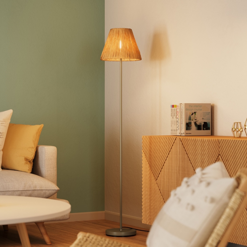 Ledvance - Gulvlampe DECOR RAFFIA 1xE27/15W/230V raffia bast