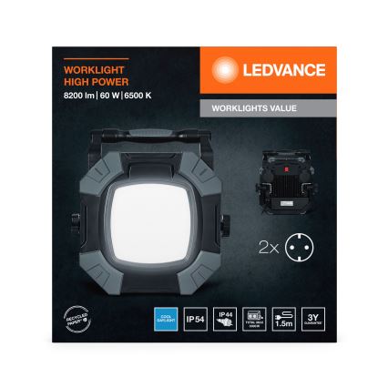 Ledvance - LED arbejdslampe med 2 stikkontakter dæmpbar LED/60W/230V IP54