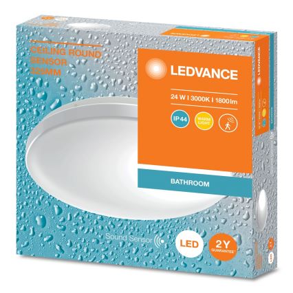 Ledvance - LED loftlampe til badeværelset med skumringssensor CEILING ROUND LED/24W/230V IP44