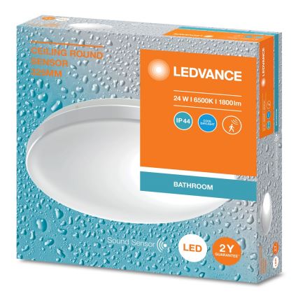 Ledvance - LED-loftlampe til badeværelset med skumringssensor CEILING ROUND LED/24W/230V IP44