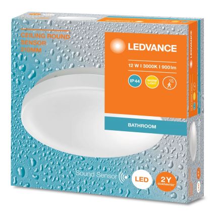 Ledvance - LED loftlampe til badeværelse med sensor CEILING ROUND LED/12W/230V IP44