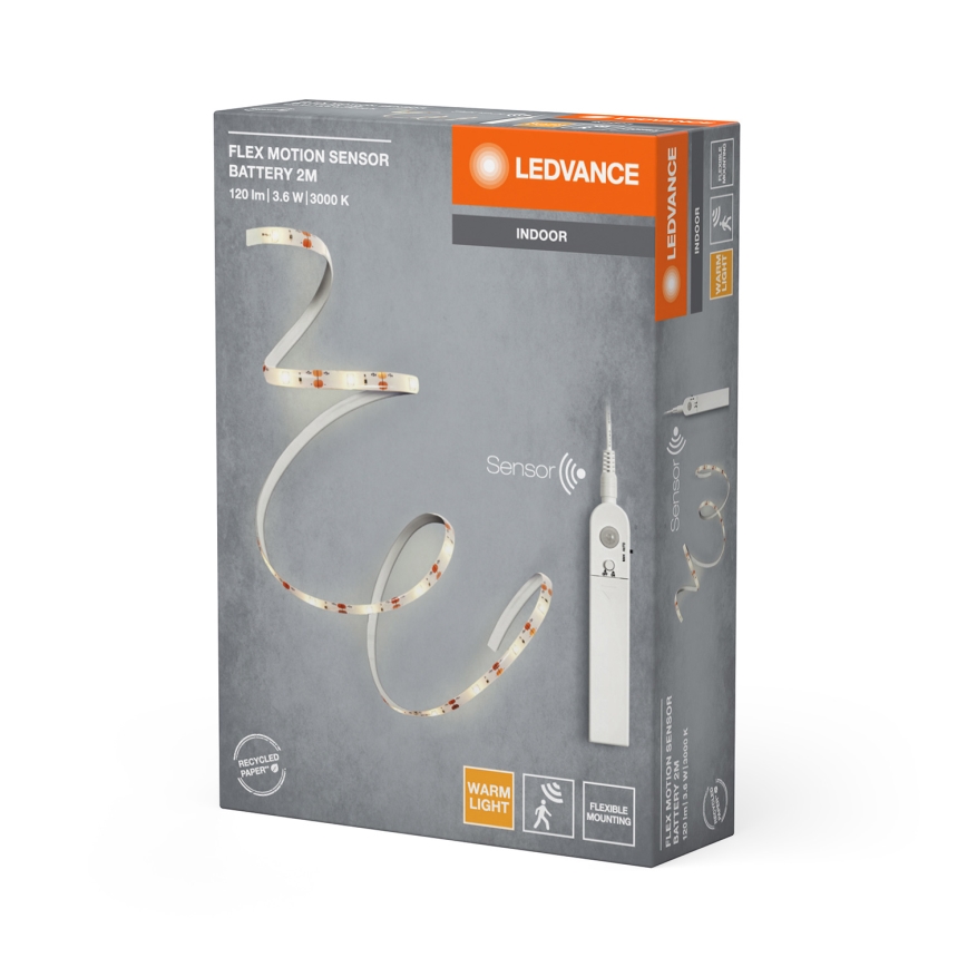 Ledvance - LED-bånd med bevægelsessensor FLEX 2m LED/3,6W/4xAA
