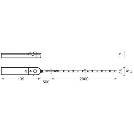 Ledvance - LED-bånd med bevægelsessensor FLEX 2m LED/3,6W/4xAA