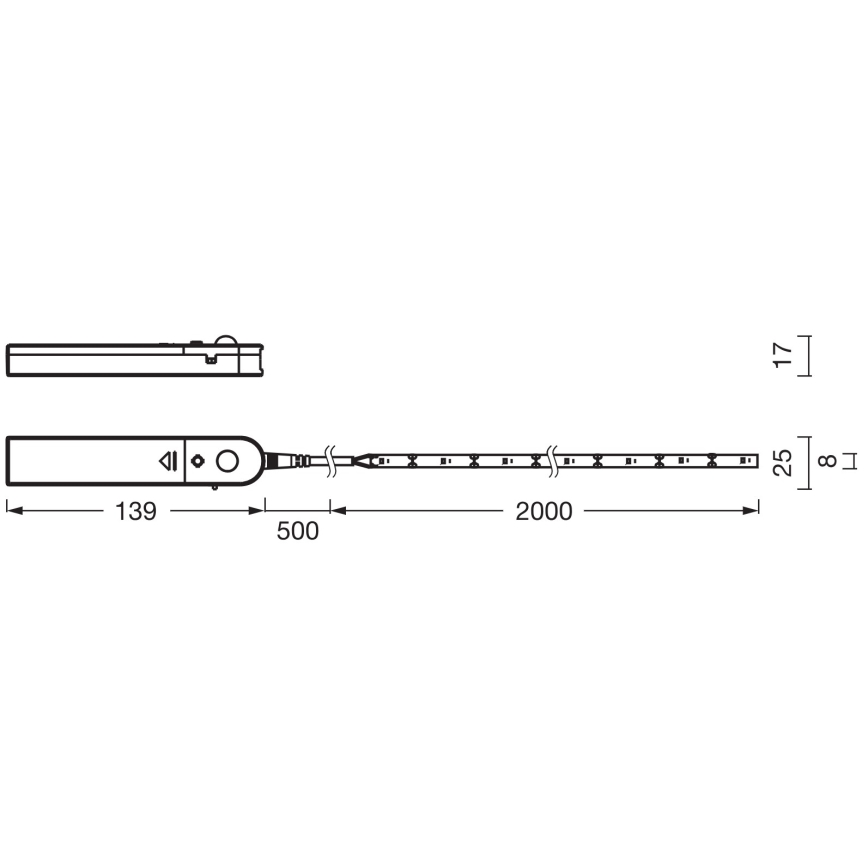 Ledvance - LED-bånd med bevægelsessensor FLEX 2m LED/3,6W/4xAA
