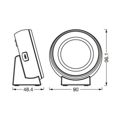 Ledvance - LED digitalur m. lys NIGHTLUX LED/0,3W/5V 1000mAh 3000/4000/6500K