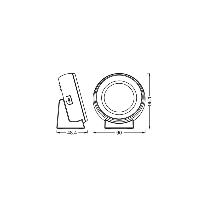 Ledvance - LED digitalur m. lys NIGHTLUX LED/0,3W/5V 1000mAh 3000/4000/6500K