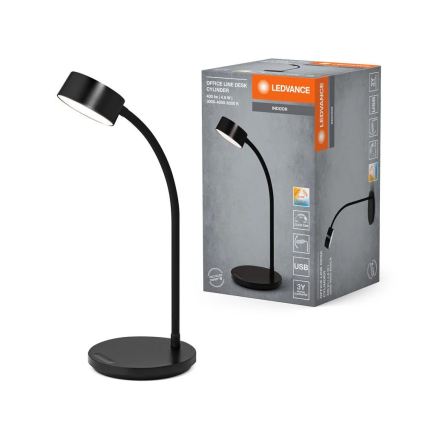 Ledvance - LED dæmpbar, berøringsstyret bordlampe OFFICE LED/4,8W/5V 3000-6500K sort