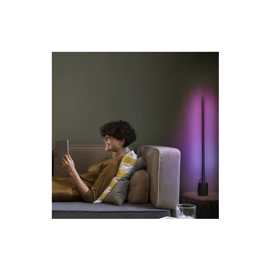 Ledvance - LED gulvlampe dæmpbar RGBW-farver SMART+ FLOOR LED/8W/230V 2700-6500K Wi-Fi black + fjernbetjening