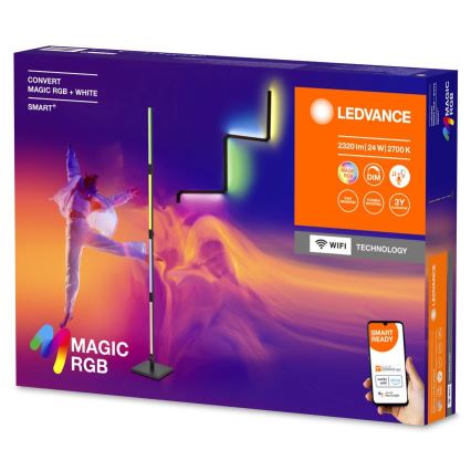 Ledvance - LED gulvlampe m. RGBW-farver dæmpbar 2-i-1 SMART+ MAGIC LED/24W/230V Wi-Fi