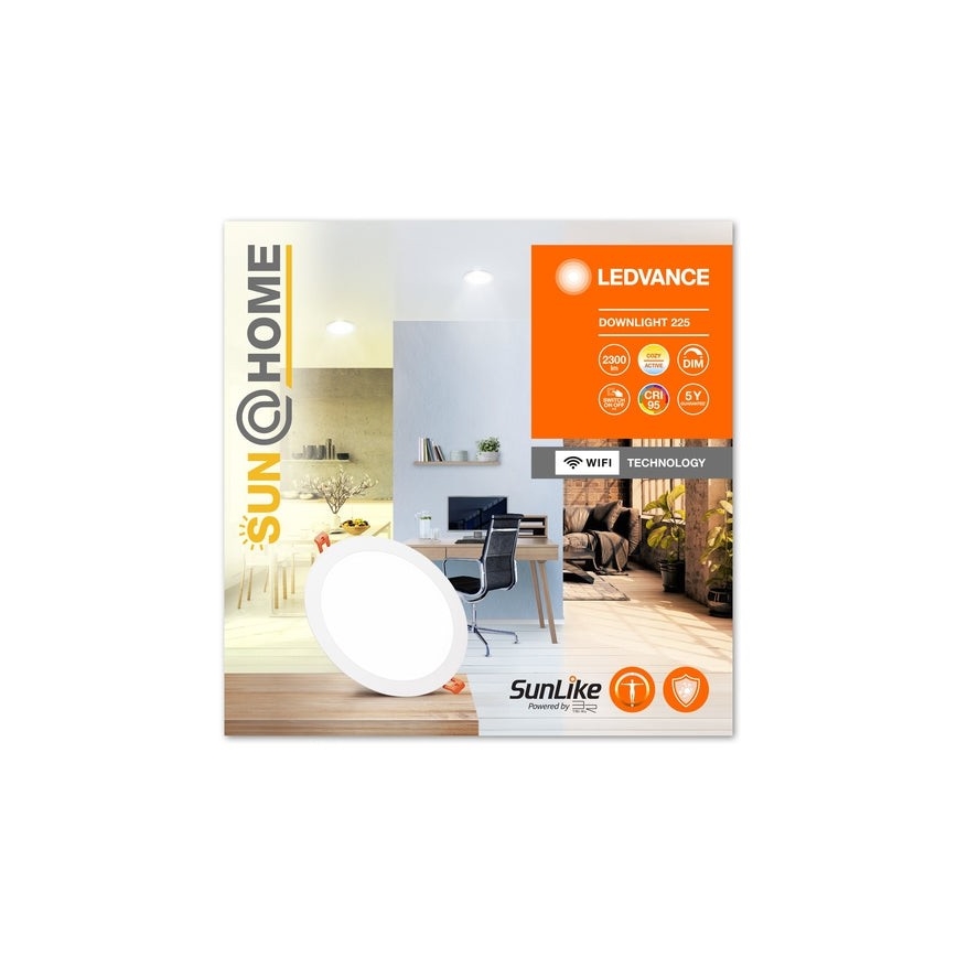Ledvance - LED indbygningslampe dæmpbar SUN@HOME LED/22W/230V 2200-5000K CRI 95 Wi-Fi
