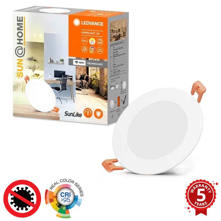 Ledvance - LED indbygningslampe dæmpbar SUN@HOME LED/8W/230V 2200-5000K CRI 95 Wi-Fi