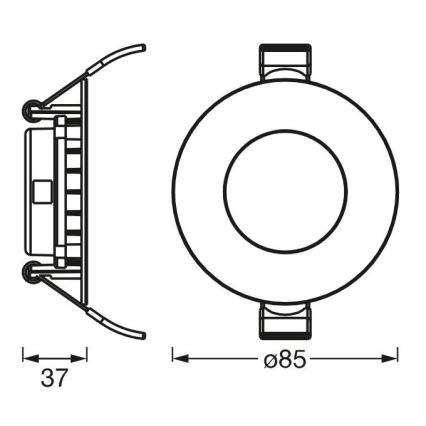 Ledvance - LED indbygningslampe SLIM LED/4,5W/230V 3000K