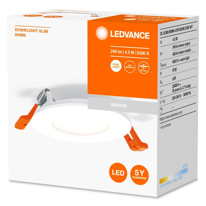 Ledvance - LED indbygningslampe SLIM LED/4,5W/230V 6500K