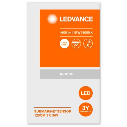 Ledvance - LED industrilampe med sensor SUBMARINE 1xG13/16W/230V IP65