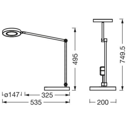 Ledvance - LED bordlampe m. touch-funktion dæmpbar SUN@HOME LED/20W/230V 2200-5000K CRI 95 Wi-Fi