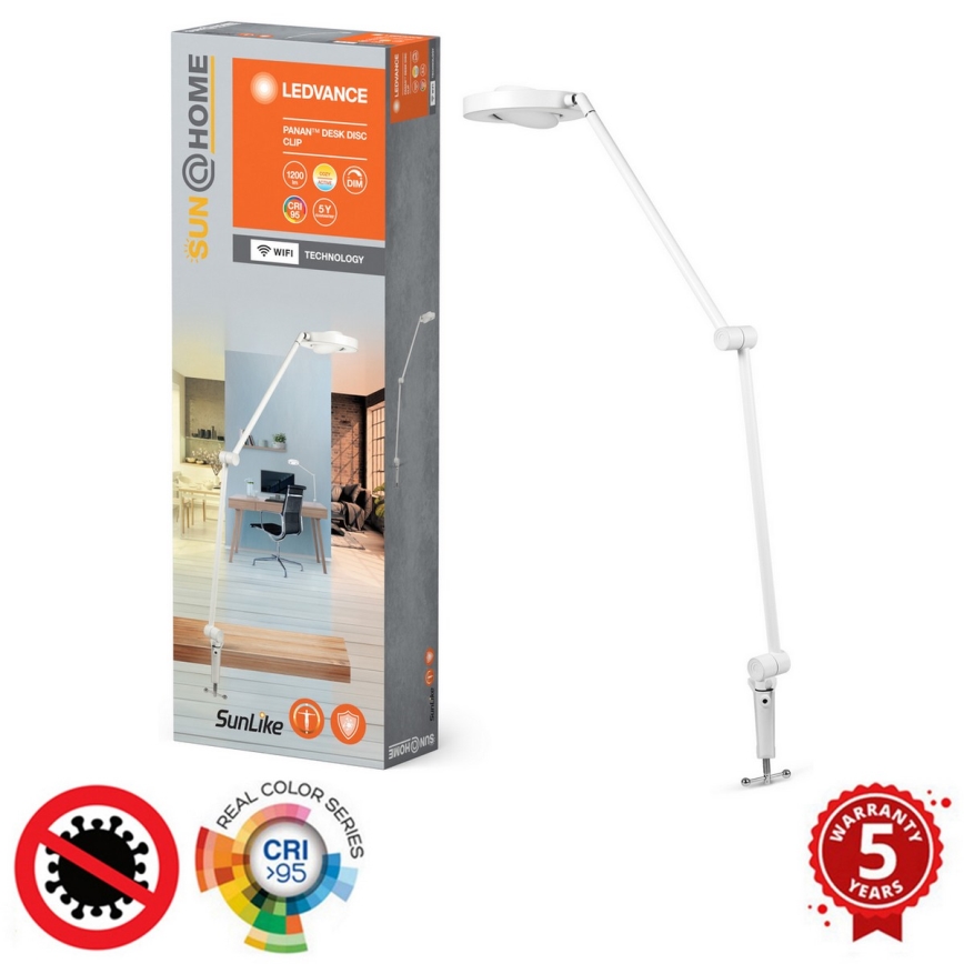 Ledvance - LED lampe med klemme dæmpbar SUN@HOME LED/15W/230V 2200-5000K CRI 95 Wi-Fi