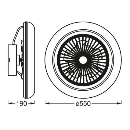 Ledvance - LED loftlampe med ventilator dæmpbar SMART+ LED/35W/230V Wi-Fi 3000-6500K + fjernbetjening