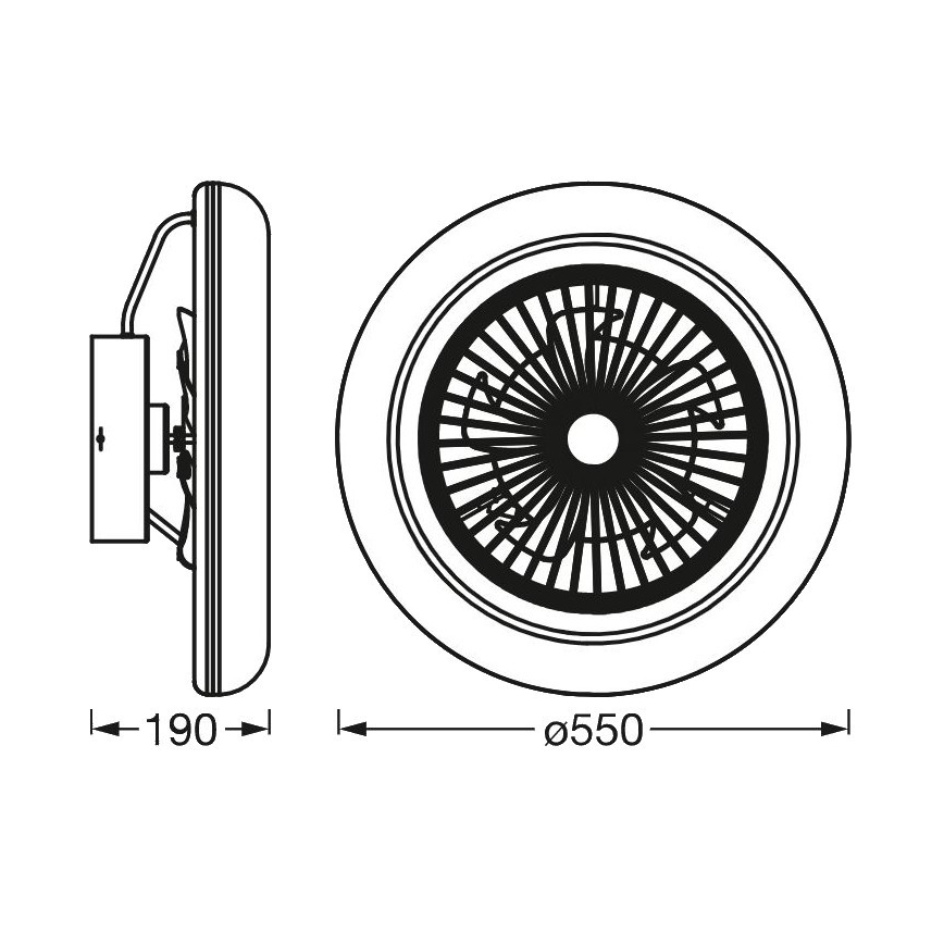 Ledvance - LED loftlampe med ventilator dæmpbar SMART+ LED/35W/230V Wi-Fi 3000-6500K + fjernbetjening