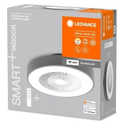 Ledvance - LED loftlampe med ventilator dæmpbar SMART+ LED/38W/230V 3000-6500K Wi-Fi + fjernbetjening