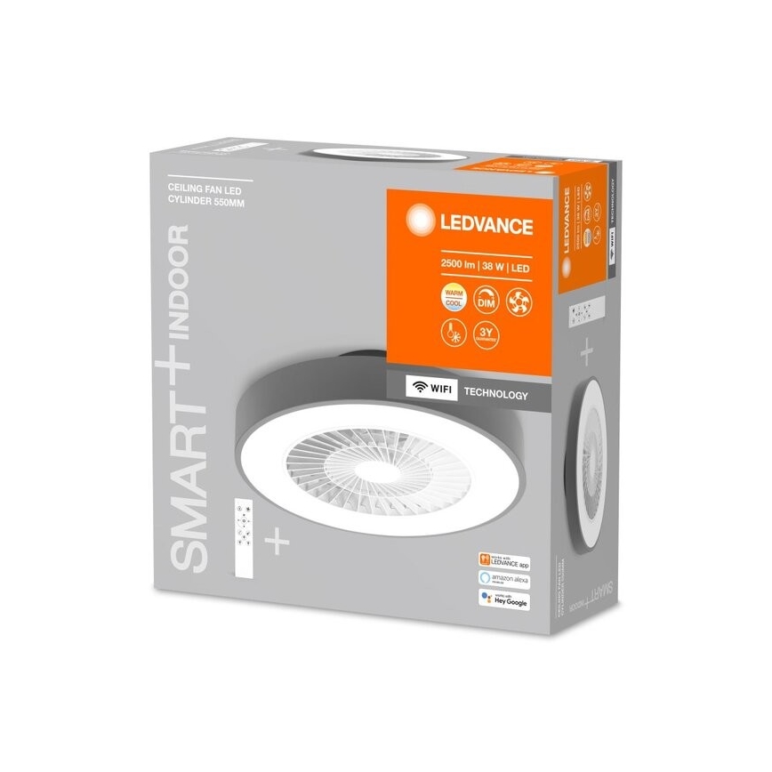 Ledvance - LED loftlampe med ventilator dæmpbar SMART+ LED/38W/230V 3000-6500K Wi-Fi + fjernbetjening