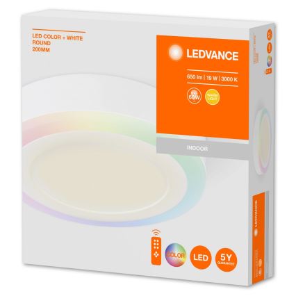 Ledvance - LED loftlampe dæmpbar RGB-farver LED/19W/230V + fjernbetjening