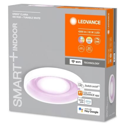 Ledvance- LED loftlampe dæmpbar RGBW-farver SMART+ CLARIA LED/32W/230V 2700-6500K Wi-Fi