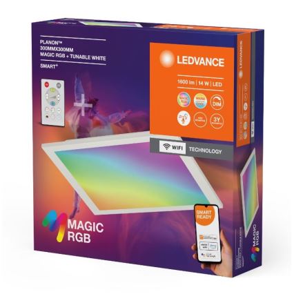 Ledvance - LED loftlampe m. RGBW-farver dæmpbar SMART+ MAGIC LED/14W/230V 2700-6500K Wi-Fi + fjernbetjening