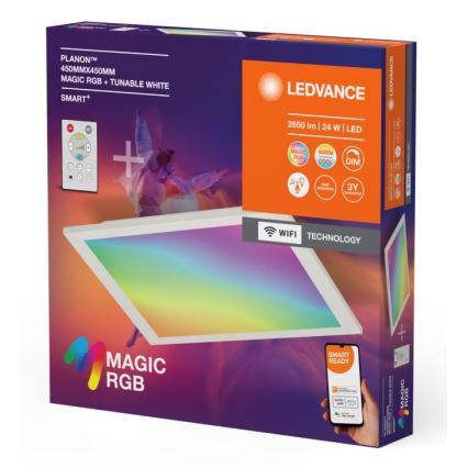 Ledvance - LED loftlampe m. RGBW-farver dæmpbar SMART+ MAGIC LED/24W/230V 2700-6500K Wi-Fi + fjernbetjening